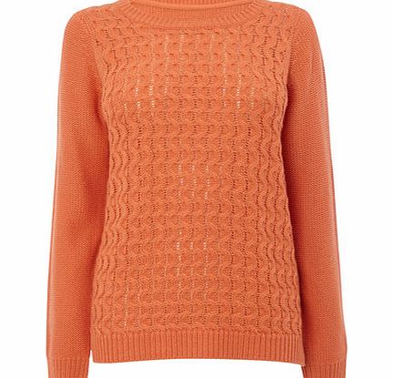 Womens Orange Cable Jumper, orange 586982408