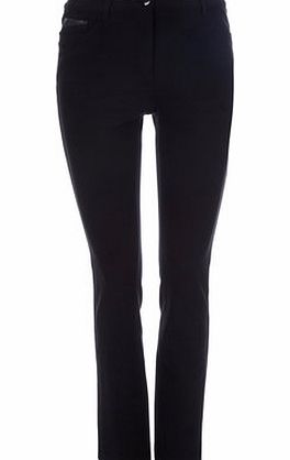 Bhs Womens Petite Ponte 5 Pocket Trousers, black