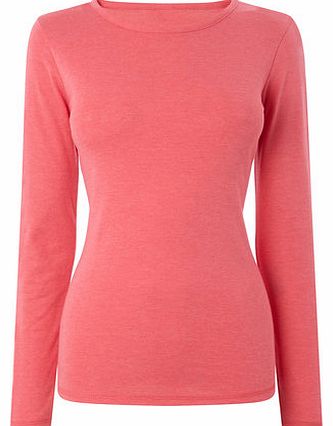 Womens Pink marl Long Sleeve Crew Neck, pink