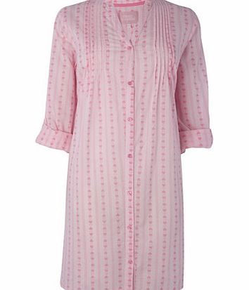 Womens Pink Stripe Heart Nightshirt, pink