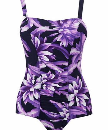 Bhs Womens Purple Floral Printed Tummy Control