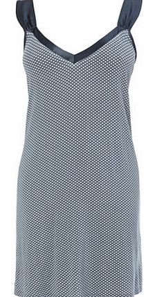 Womens Slate Viscose Spot Chemise with Satin