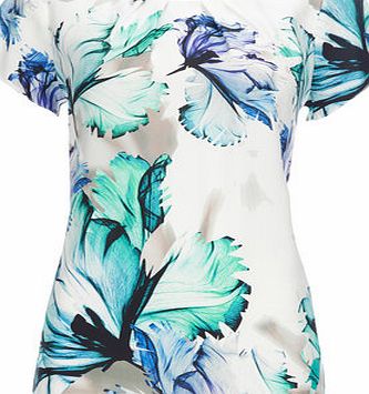 Womens Wallis Blue Floral Shell Top, blue