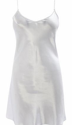 Bhs Womens White Satin Reversiable Chemise, white