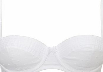 Bhs Womens White Woven Spot Balcony Bra, white