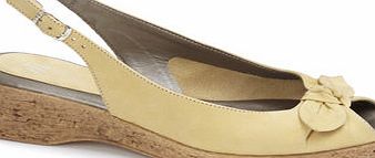 Bhs Yellow TLC Twist Knot Cork Wedge Shoes, yellow