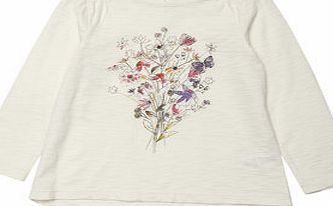 Bhs Younger Girls Bouquet Long Sleeved Top, cream