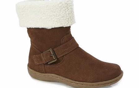 Bhs Younger Girls Suede Ankle Boots, chocolate