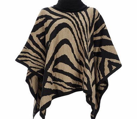 Bhs Zebra Jacquard Poncho, black 12033518513