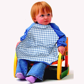 Sleeved Bib Blue Gingham