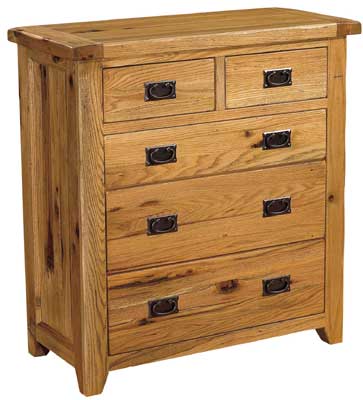 bideford Oak 2 Over 3 Chest Of Drawers