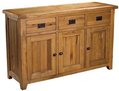 Oak 3 Door 3 Drawer Triple Sideboard