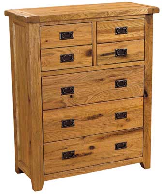 bideford Oak 4 Over 3 Chest Of Drawers