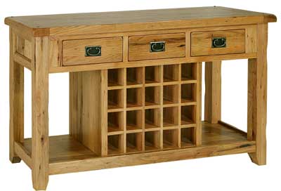 OAK CONSOLE WINE RACK