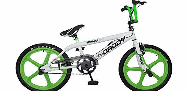 Big Daddy Rooster Big Daddy Mag 2014 Boys BMX Bike 20`` Alloy 18T Freewheel White Green