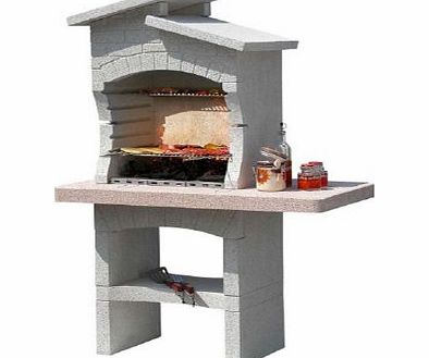 Big K Algeri Masonry Barbecue Stone Charcoal BBQ - Warming Grill - White - Authentic White Barbecue - Garden Barbecue - Charcoal bbq