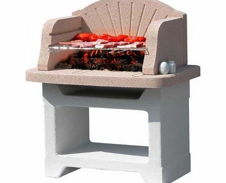 Palma Masonry White Barbecue - Rosa Asiago Open Top BBQ - White Barbecue - Garden Barbecue - Wood, Charcoal bbq