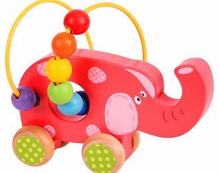 Bigjigs Toys BB071 Elephant Push Along Bead Frame