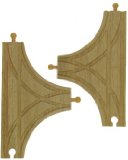Wooden Train Railway System - Spare T-Junction Track x 2 (Compatible with leading wooden rail systems) - Wooden Toy