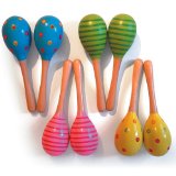 Wooden Snazzy Maracas - Pair