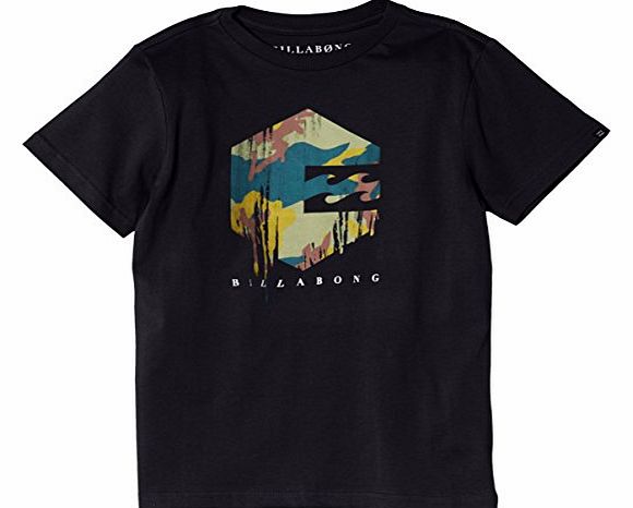 Boys Drip Drop Short Sleeve T-Shirt, Black, 10 Years