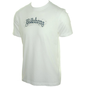Mens Billabong Handrawn Tee Shirt. White