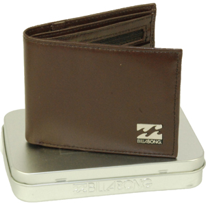 Mens Billabong Texas Leather Wallet. Chocolate