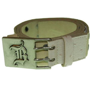 Mens Billabong Finally Leather Belt. White