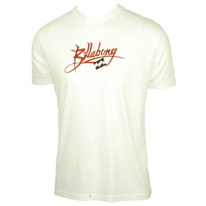 Mens Billabong Landcaster T-Shirt. White