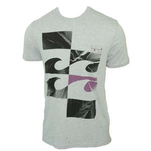 Mens Billabong Papercut T-Shirt. Grey Heather