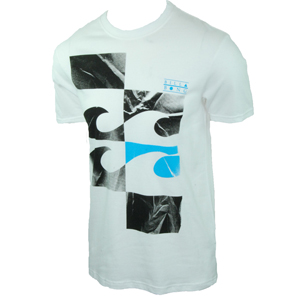 Mens Billabong Papercut T-Shirt. White