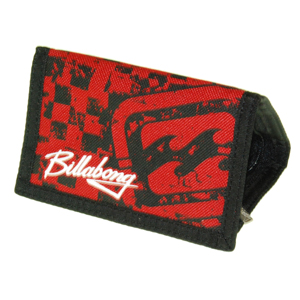 Mens Billabong Surf Trip Check Wallet. Red