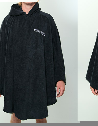 Pancho Towelling poncho - Black