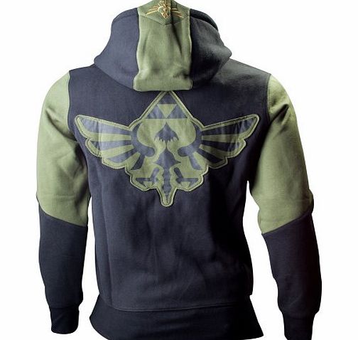 Bioworld Zelda: Triforce Logo Mens Zip-Up Hoodie Top - Size Medium (Electronic Games)