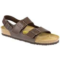 Birkenstock Male Milano in Dark Brown, White