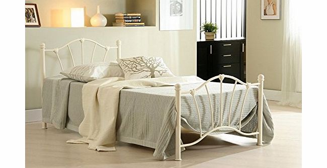 Birlea 3FT Single Birlea Sophia Hearts Cream Girls Metal Sprung Slatted Bed Frame