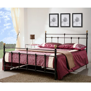 Atlas 4FT 6 Double Metal Bedstead - Black