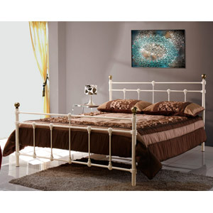 Atlas 4FT 6 Double Metal Bedstead - Cream