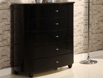 Aztec 5 Drawer Chest Black Small Single (2