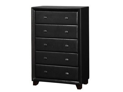 Brooklyn 5 Drawer Chest Black Small Single