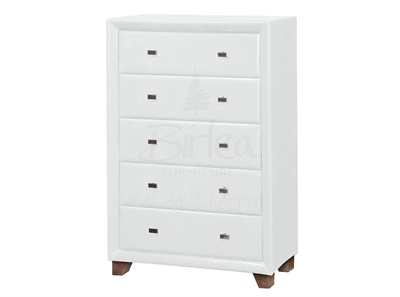 Birlea Brooklyn 5 Drawer Chest White Small Single