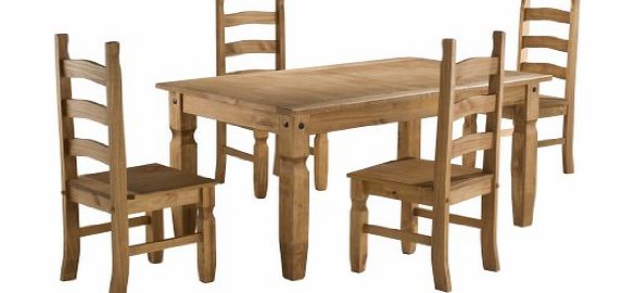 Birlea Corona 5 Dining Set, Waxed Pine