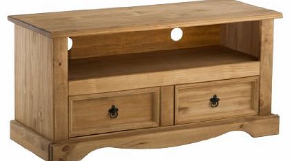 Birlea Furniture Birlea Corona 2 Drawer Flat Screen TV Unit, Waxed Pine