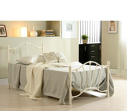 Sophia Single Cream Metal Bedstead