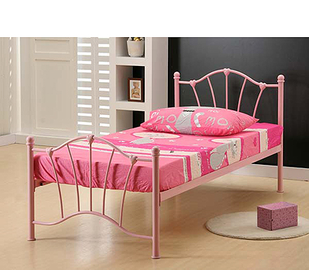 Sophia Single Pink Metal Bedstead