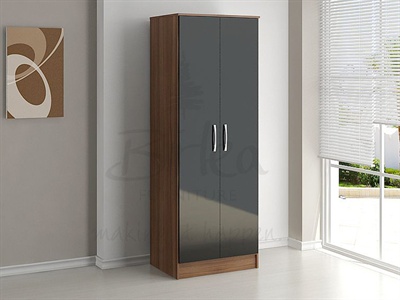 Birlea Lynx 2 Door Wardrobe Black Small Single (2