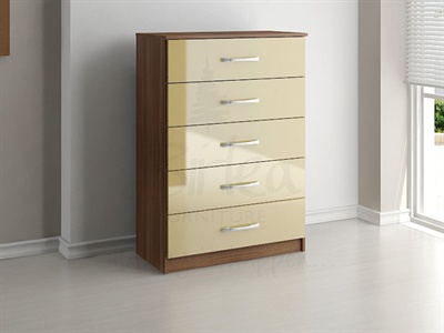 Birlea Lynx 5 Drawer Chest Cream Small Single (2