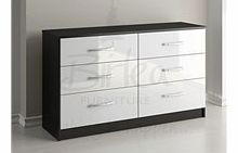 Birlea Lynx 6 Drawer Chest Black And White