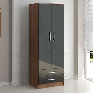 Birlea Lynx Black 2 Drawer 2 Door Wardrobe