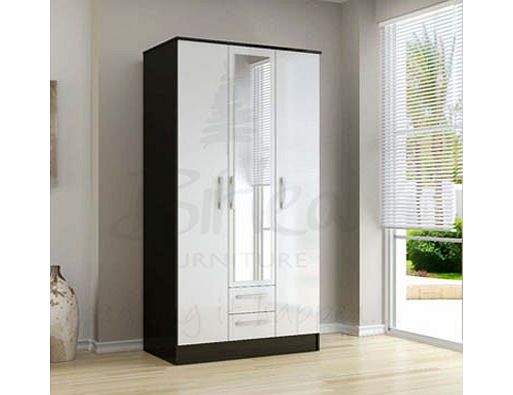 Birlea Lynx Black and White Three Door Wardrobe